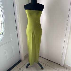 Elegant Strapless Green Dress